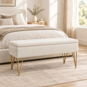 panca contenitore 100 x 40 x 49 cm avorio – contenitore integrato senza materasso