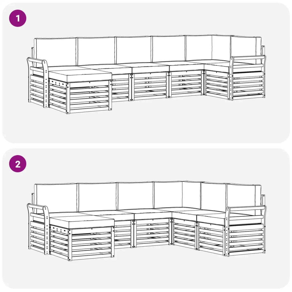 Set di divani da esterno 7 pcs Bianco e Beige 3392198