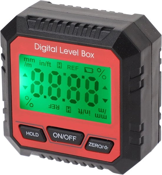 Livello digitale di alta precisione con goniometro inclinometro per la lavorazione del legno - Strumenti di misura - rosso