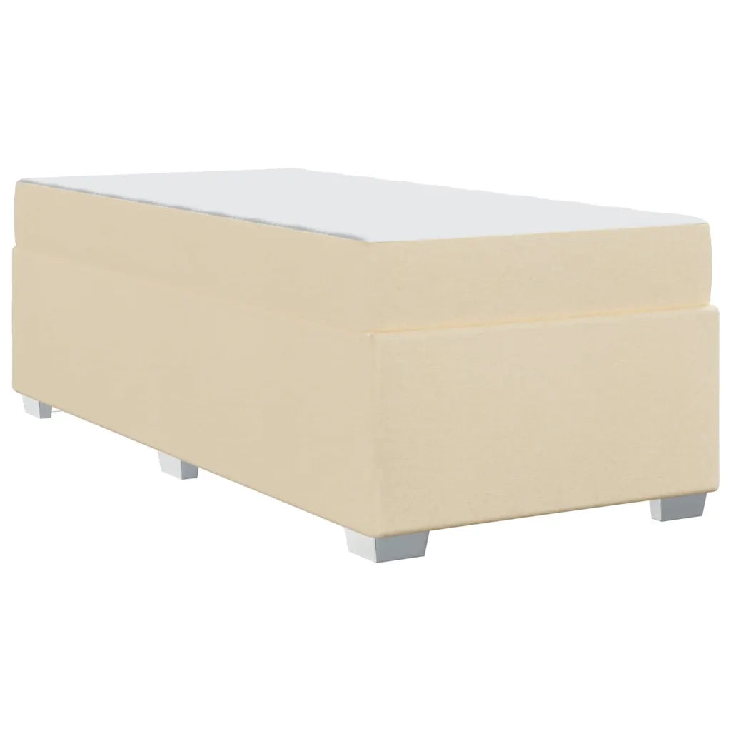 Struttura del letto con materasso Crema 90 x 200 cm Tessuto