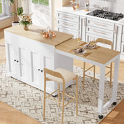 Tavolo da pranzo allungabile con 6 vani e divisori regolabili, per sala da pranzo, MDF bianco, 117 × 50 × 94,6 cm