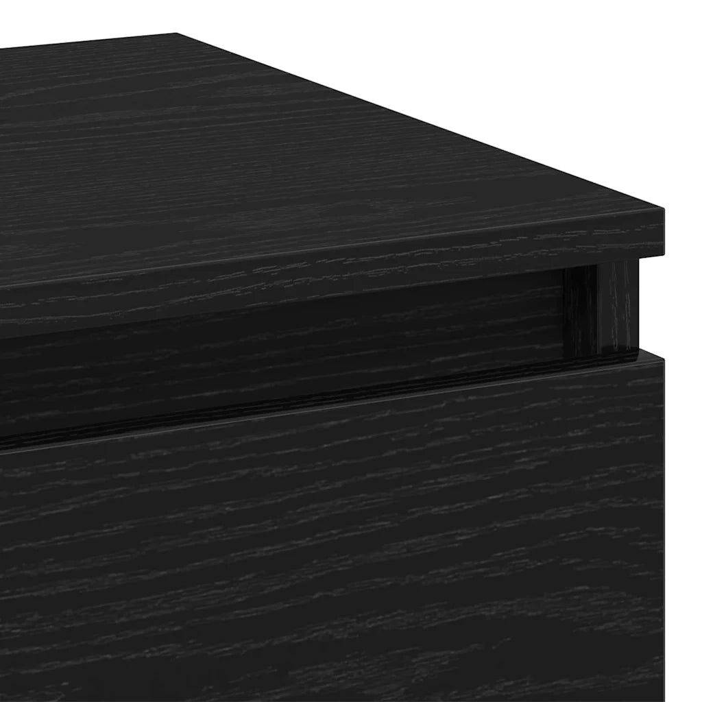 Set di 2 Comodini | Armadio da Notte | Mobiletto da notte con cassetto Rovere Nero 40 x 35 x 50 cm