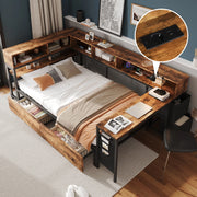 letto metallo legno nero naturale 120 x 200 cm