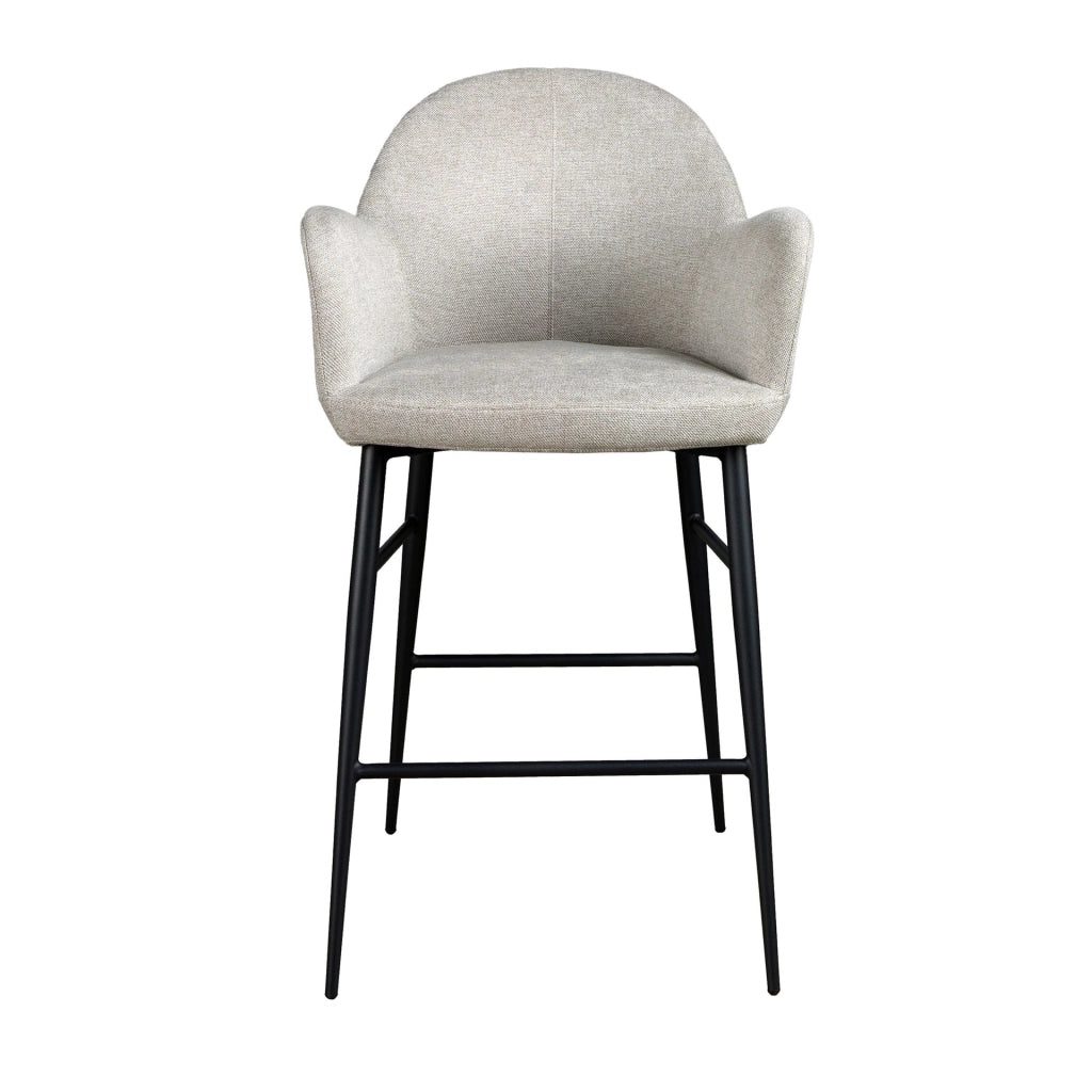 Sgabello in tessuto grigio chiaro