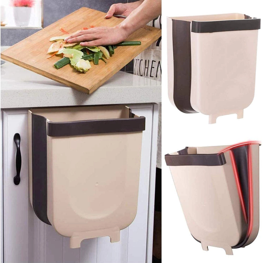 Trade Shop - Pattumiera Da Cucina Cestino Spazzatura Sospeso Pieghevole In Plastica Da Anta -