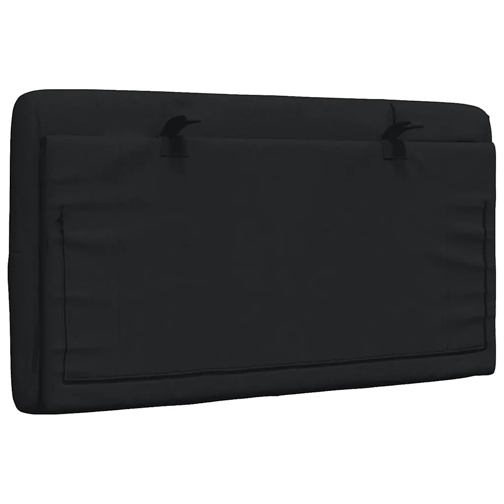 Coussin de tête de lit noir 90 cm tissu