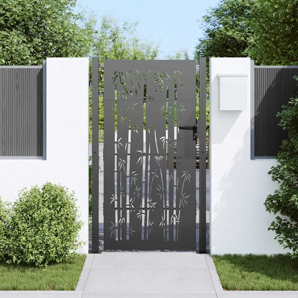 Cancello da giardino con blocco Nero 110 x 205 cm CFW1722348