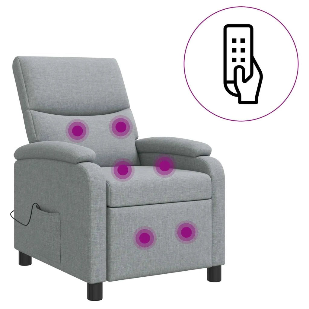 Poltrona Massaggiante Grigio Chiaro Tessuto 42035009