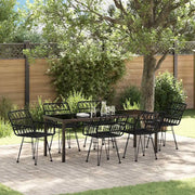 Set da Pranzo per Giardino 7 pcs Nero 3379189
