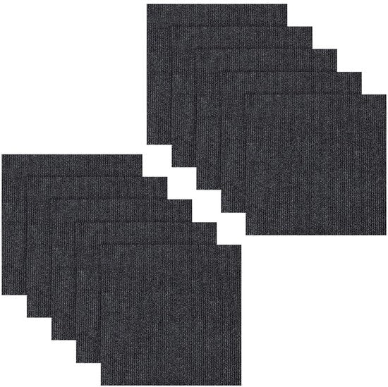 Tegole per pavimento 10 pezzi - 50 x 50 cm Autoadesive - Feltro a punta di ago - Antiscivolo - Copertura pavimentale - Stabile