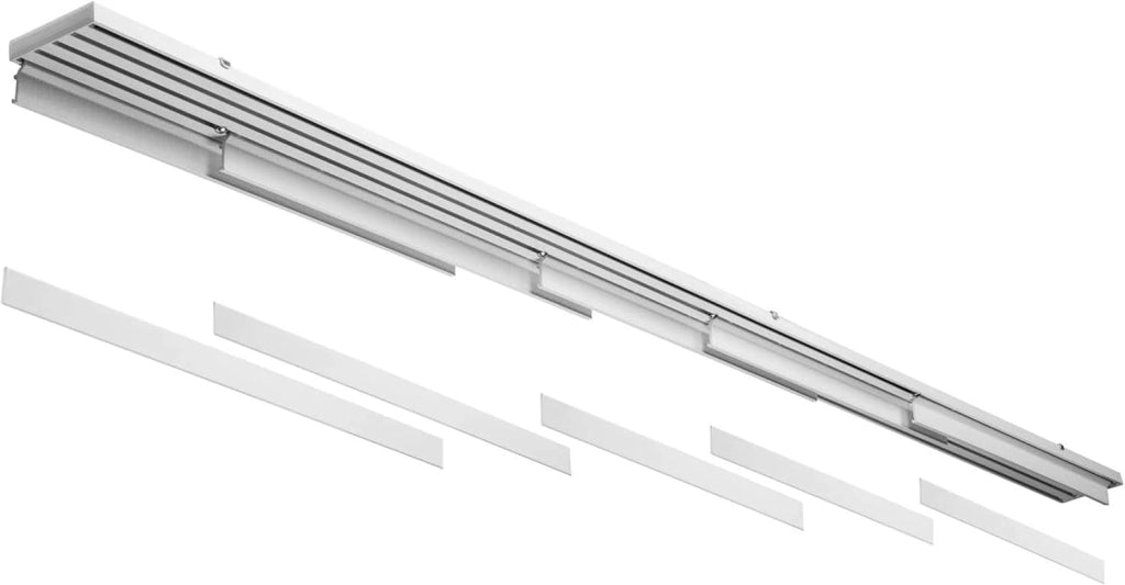 Bastone per Tende A Pannello Comando a Corda Apertura a sinistra, Binario a 5 vie con portapannelli da 55 CM, Attacco Parete Lunghezza 250 CM