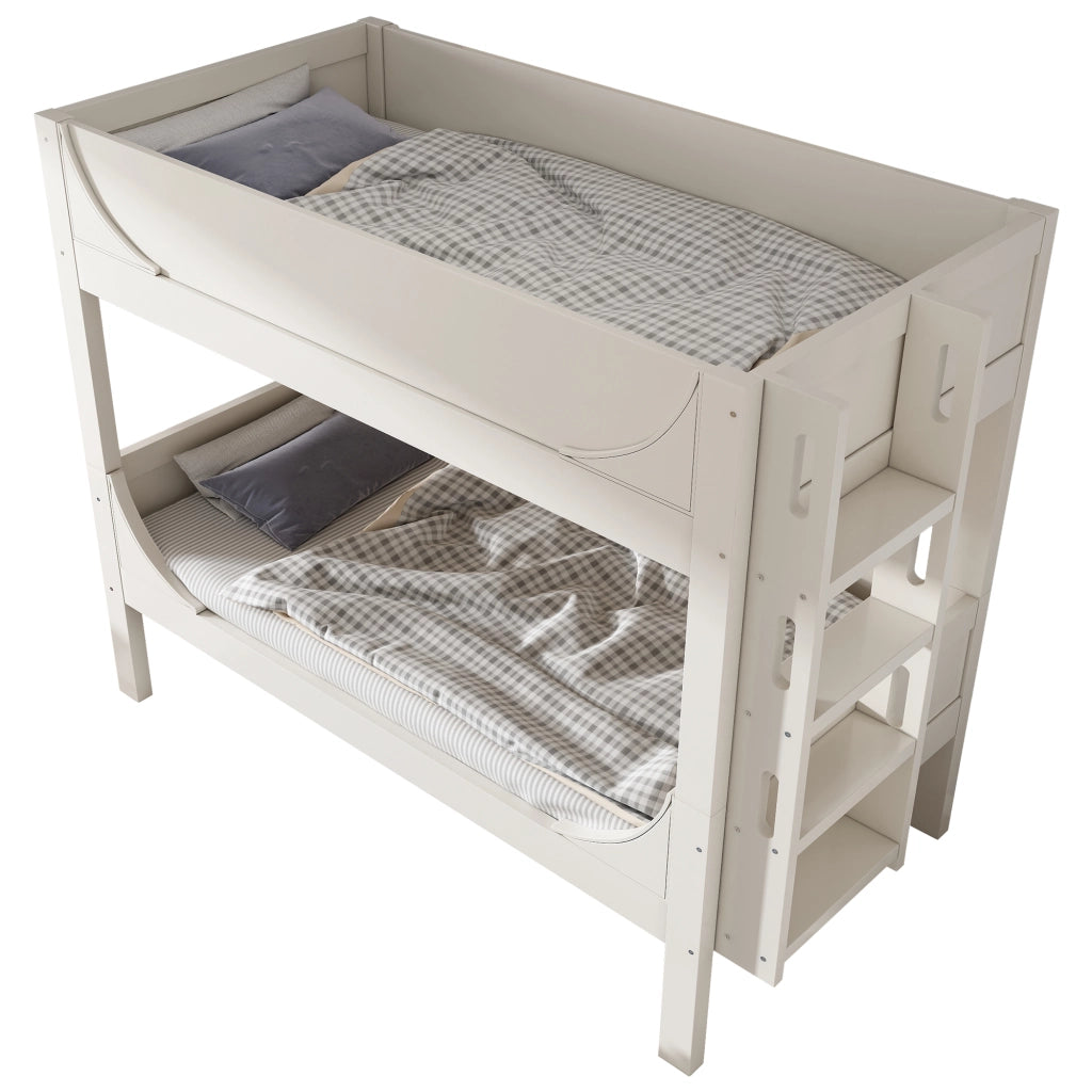 Letto a castello separabile 90x200 cm con scala reversibile, bianco, senza materasso
