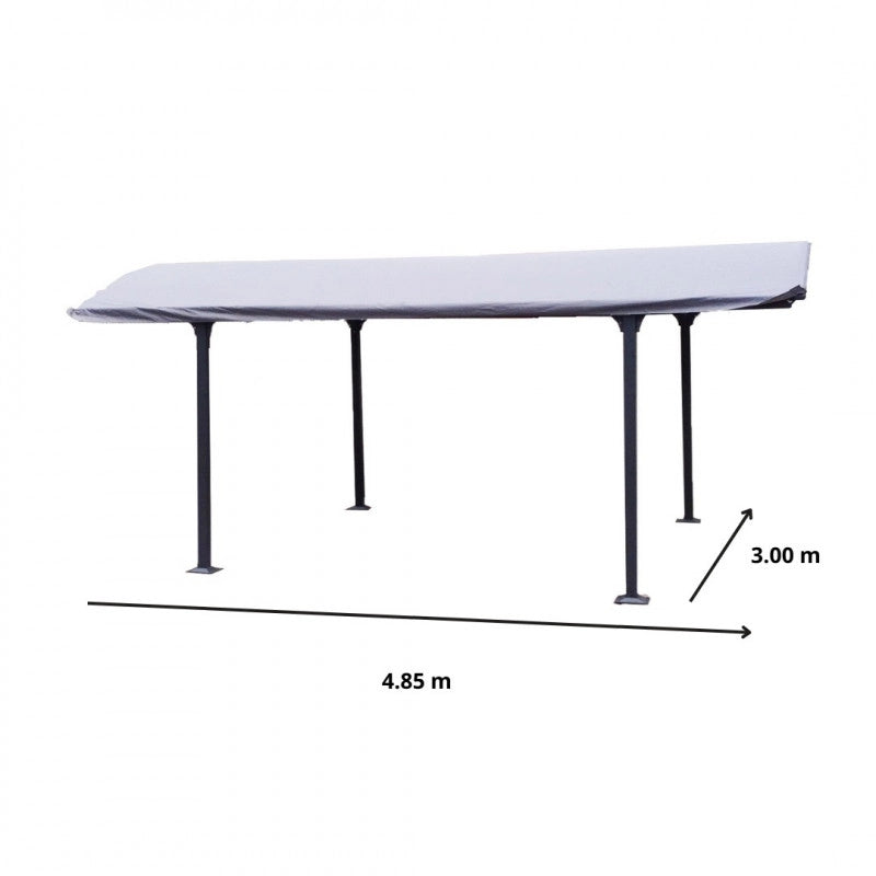 Telo protettivo per carport in alluminio 485x300 cm – PVC impermeabile 280 g/m² – grigio antracite – CARB3048 Foresta