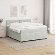 Letto con Box Spring, Materasso e LED Grigio Chiaro Velluto 3452198