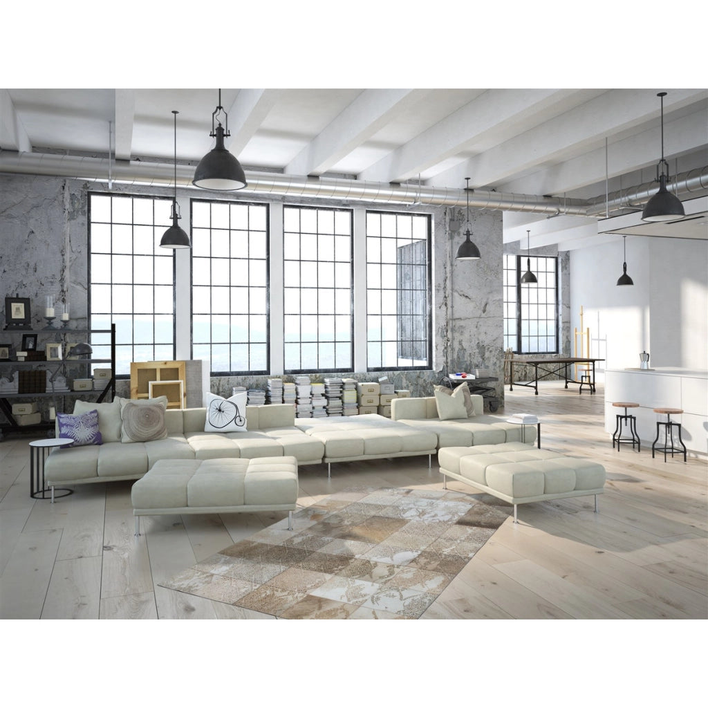 Tappeto Viper 333 in Pelle e Poliestere Beige