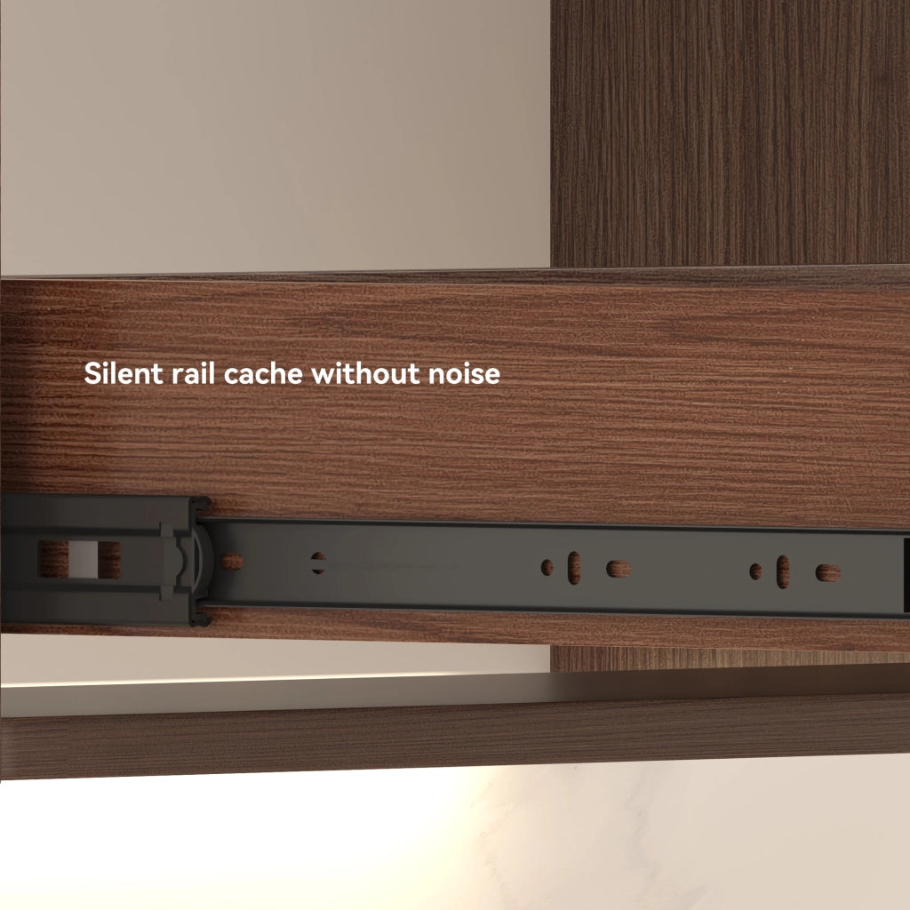 Armadietto da bagno con 2 cassetti scorrevoli silenziosi in MDF marrone rossiccio larghezza 75 cm