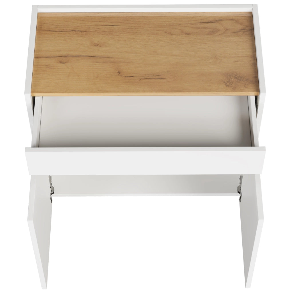 Mobile archivio 80x40x70 cm con cassetto e ripiani regolabili in truciolare bianco