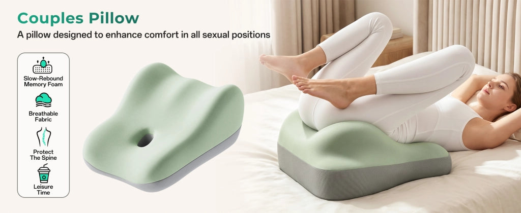 Cuscino per Coppie Intimo ¨C Minimal ¨C Grigio Verde Memory Foam