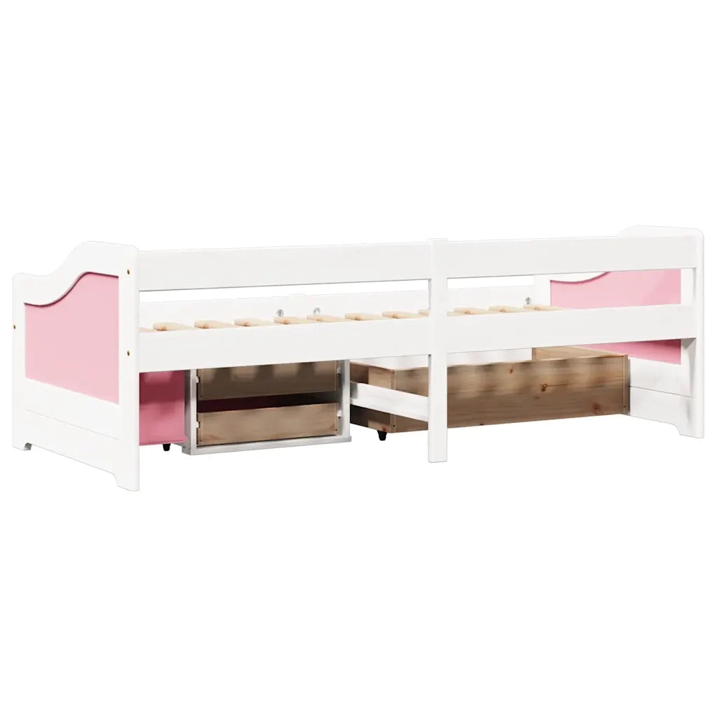 Dormeuse 3 Cassetti senza Materasso Bianco&Rosa 90x200 cm IRUN 3314685