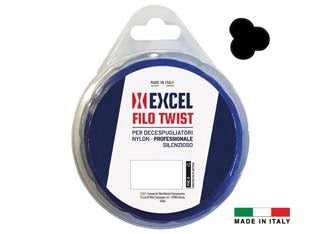 FILO PER DECESPUGLIATORE IN NYLON SILENZIATO RITORTO NERO- - ø mm.3,5 in matassa da mt.38 - 1 pezzi EXCEL
