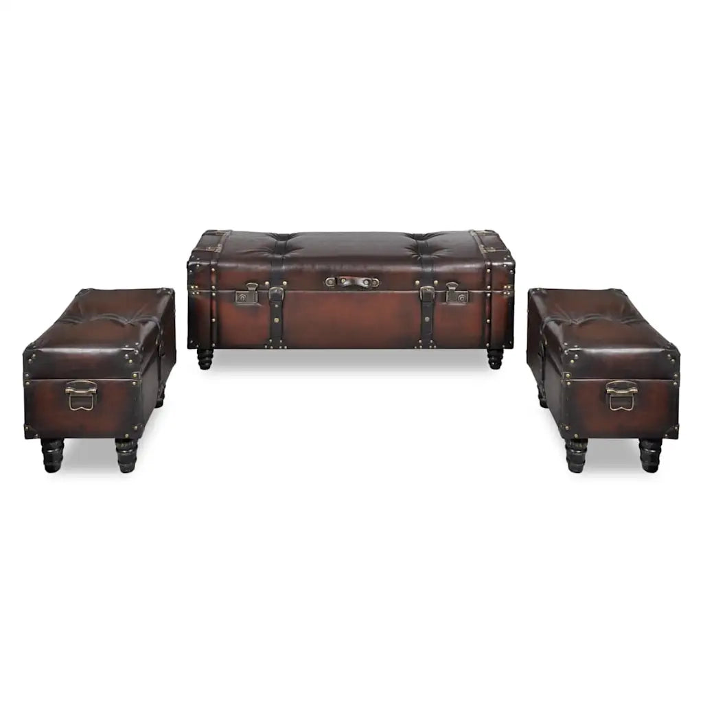 Cassapanca Set 3 pz Marrone