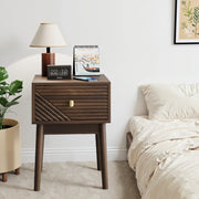 Comodino Moderno in MDF Effetto Noce con 2 Cassetti, 40x40x55 cm, Set da 2 Pezzi