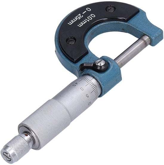 Strumento di misurazione di diametro di vite esterna - Alta precisione - Progettazione portatile - In acciaio inossidabile - Intervallo di misura 0-25mm - Precisione 0,01mm - Micrometro