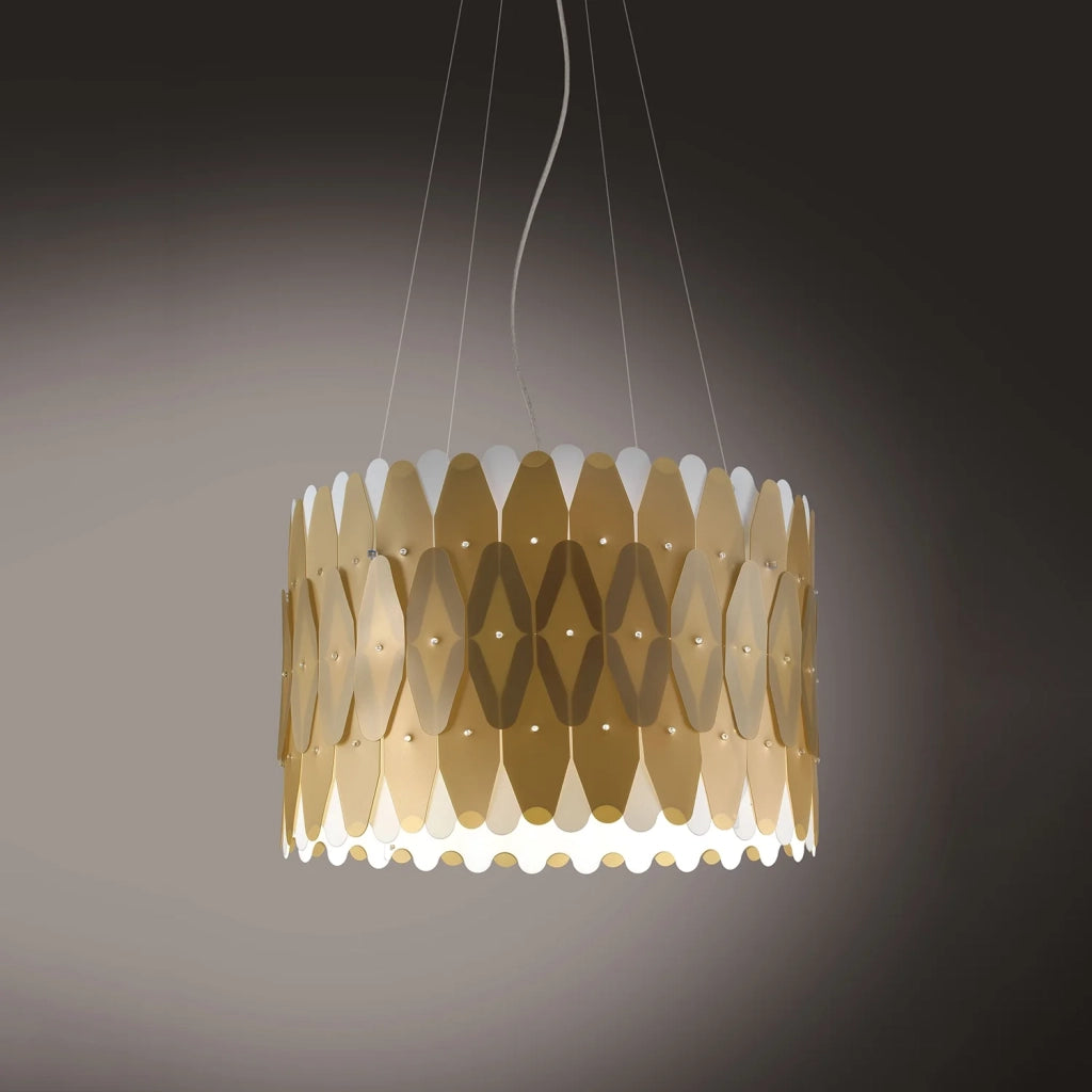 Lampadario Moderno Amanda Polilux ® New Gold E Metallo Cromo 3 Luci E27