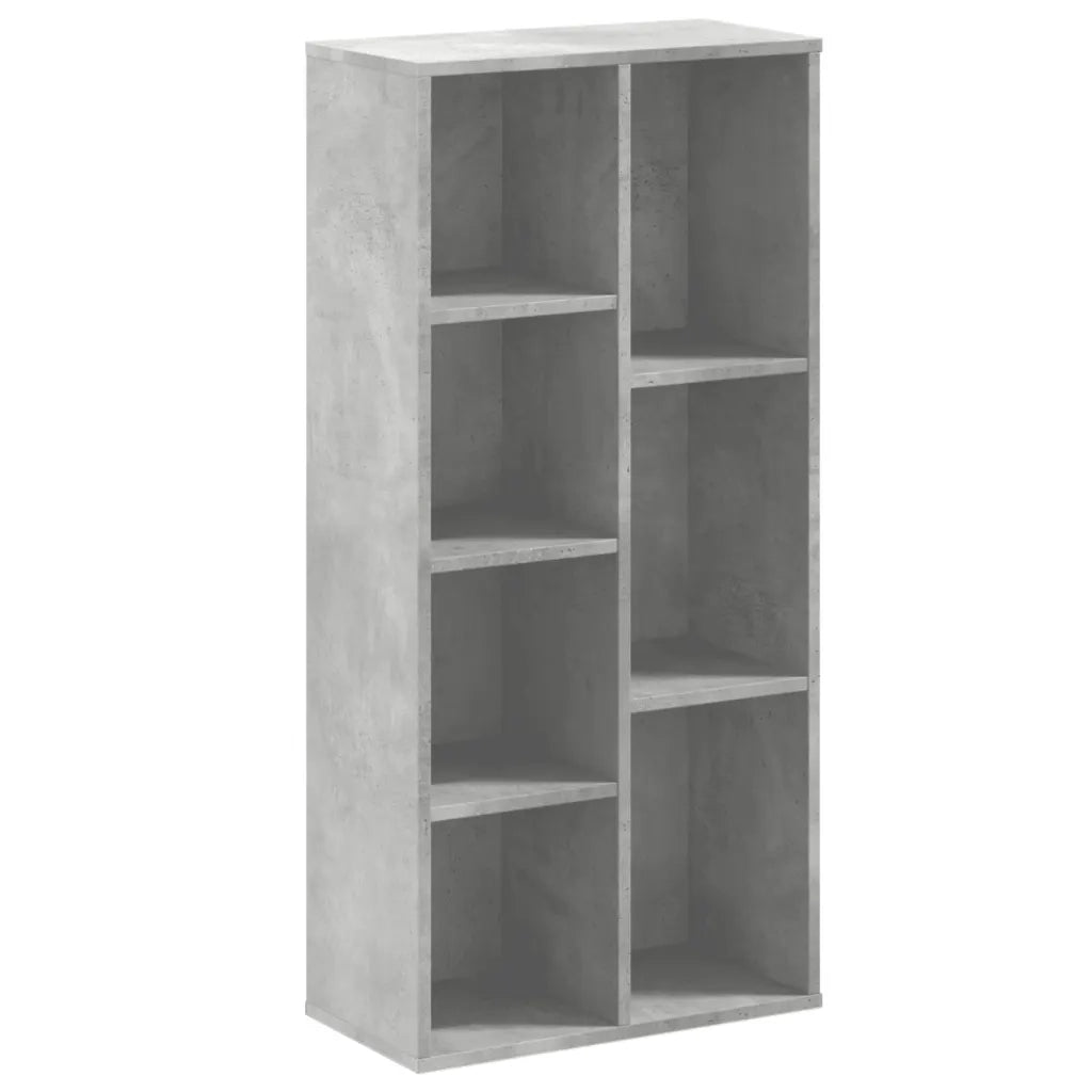 Libreria-Scaffale per Libri-Mobile di Stoccaggio Grigio Cemento 50x25x105 cm in Legno Multistrato