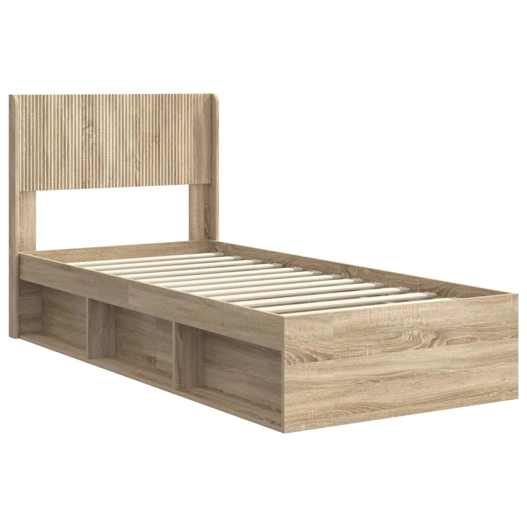 Struttura del letto con stoccaggio e testata Rovere Sonoma 3414261