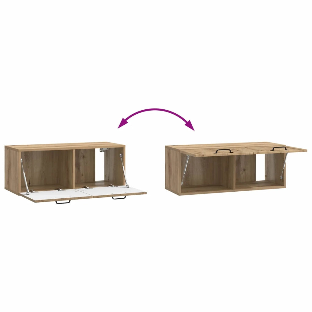 Mobile TV da Muro | Armadietto TV | Mobile Porta TV Rovere Artigianale 78,5 x 31 x 30 cm