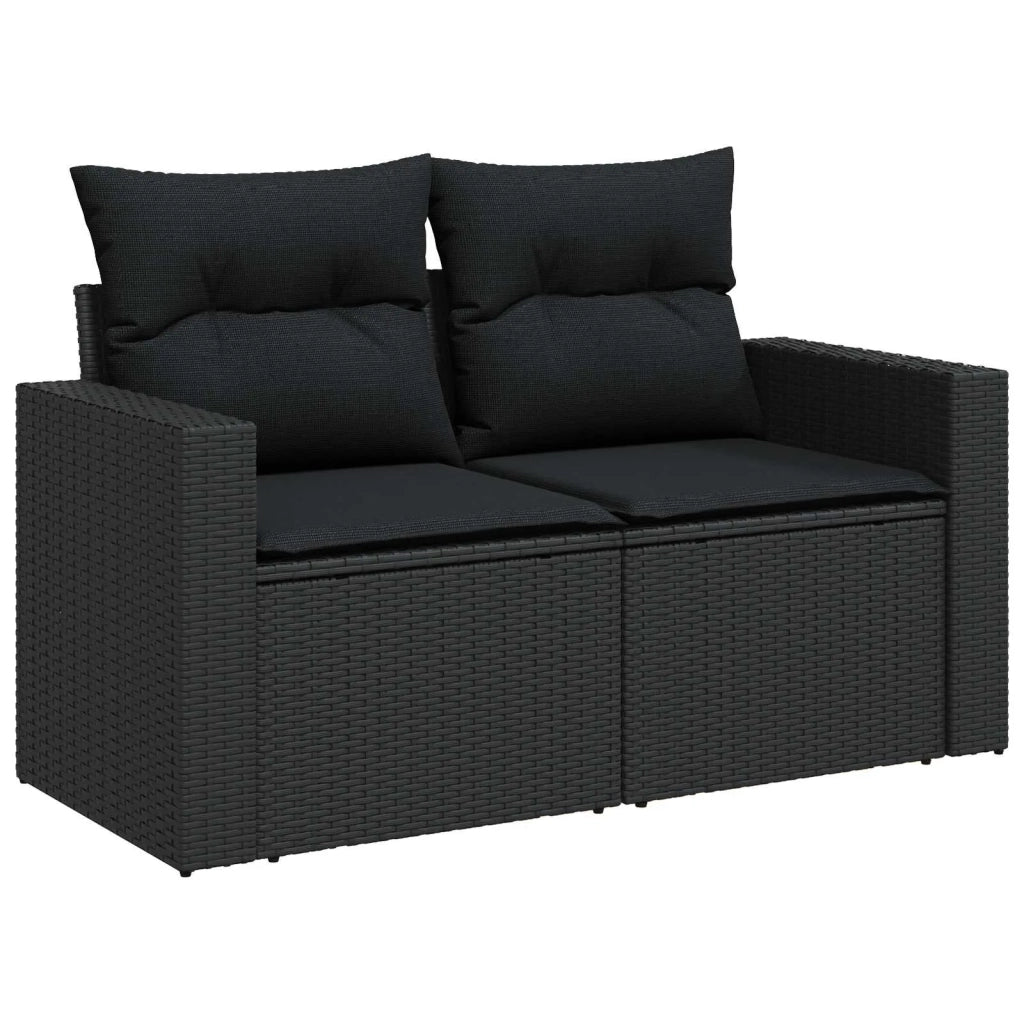 Set Divano da Giardino con cuscino 10 pcs Nero polyrattan 3363569