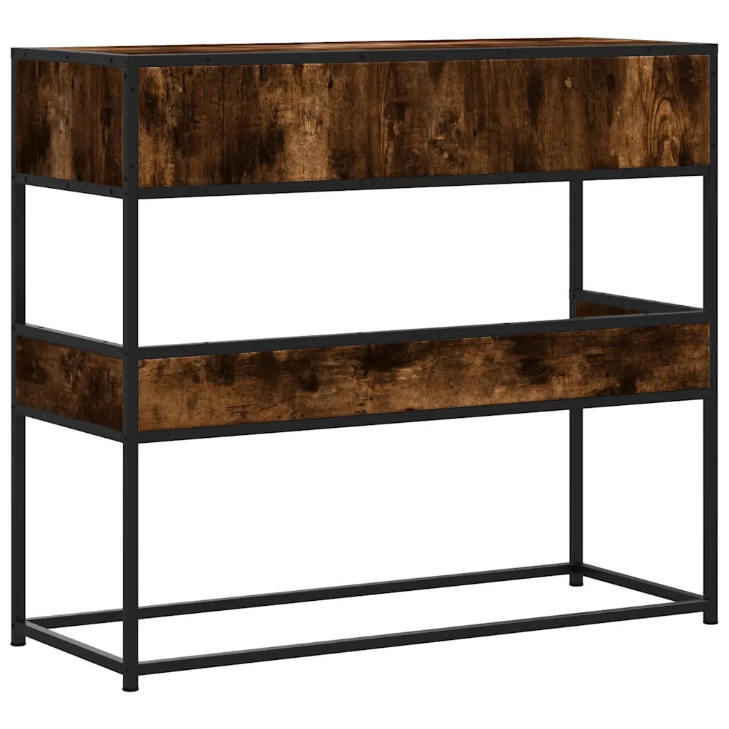 Tavolino Consolle | Tavolo d'Ingresso Rovere Fumo 90x35x80 cm in Legno Multistrato