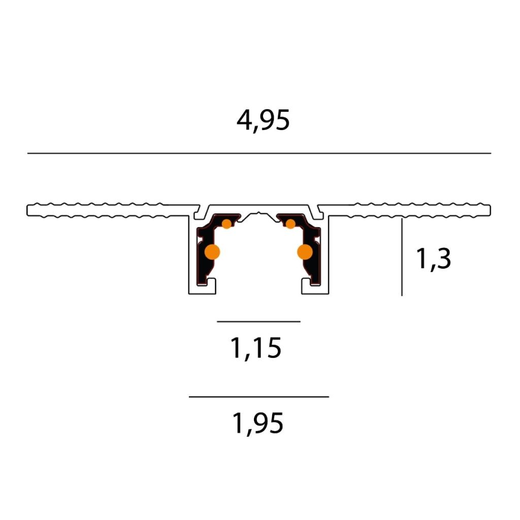 Binario MICRO11 incasso cartongesso nero 1m Maxlight
