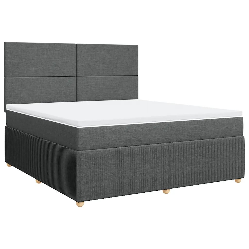Giroletto a Molle con Materasso Grigio Scuro 180x200 cm Tessuto 3294429