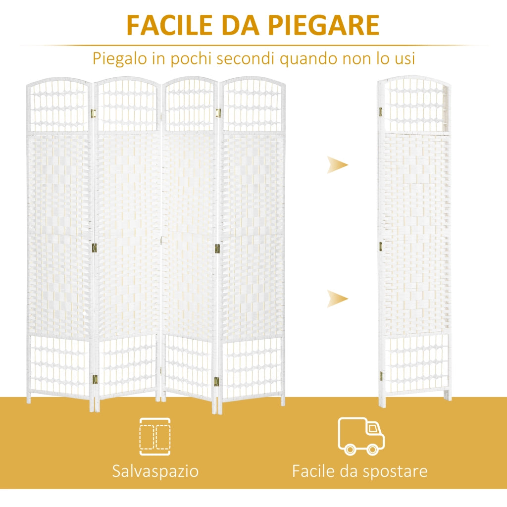 Paravento Pieghevole ¨C Minimal ¨C Bianco 160x170 cm