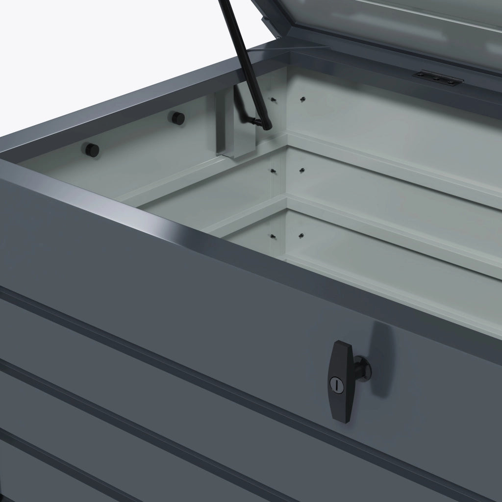 Baule da Giardino ¨C Minimal ¨C Grigio Scuro Acciaio Zincato 120x62x66 cm