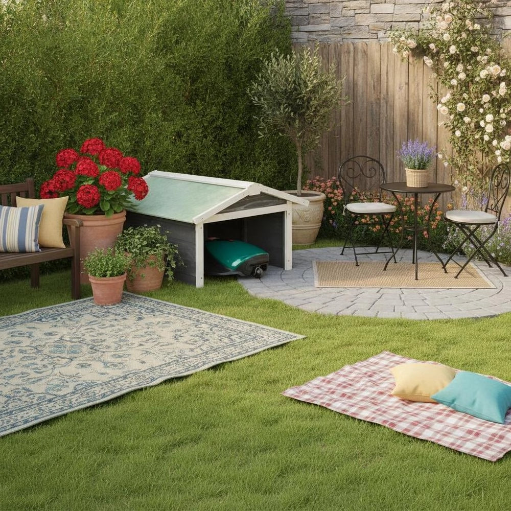 Robot Lawnmower Garage 72x87x50 Cm Grey White Fir Wood