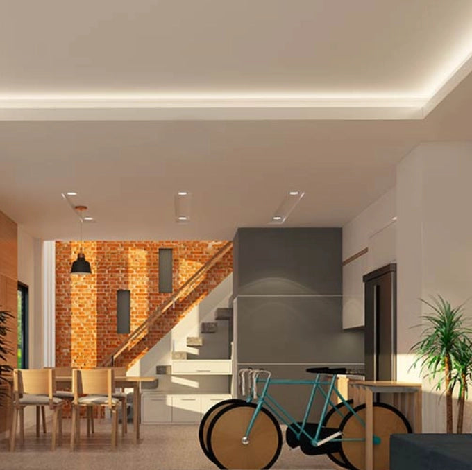 Profilo alluminio optonica 5183 per strisce led 10mm grigio 2m