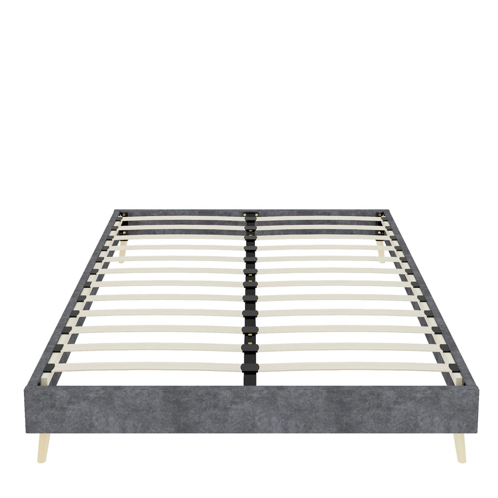 letto in tessuto e metallo grigio 160 x 200 cm