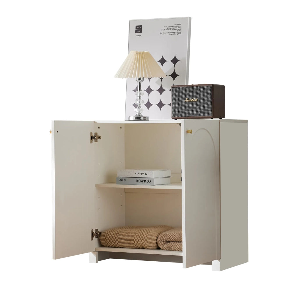 Sideboard 2 ante, crema-bianco, 80x40x80 cm