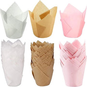 150 pezzi - Carta per cupcake in forma di muffin - Per la casa e le feste - Marrone scuro, Marrone chiaro, Bianco