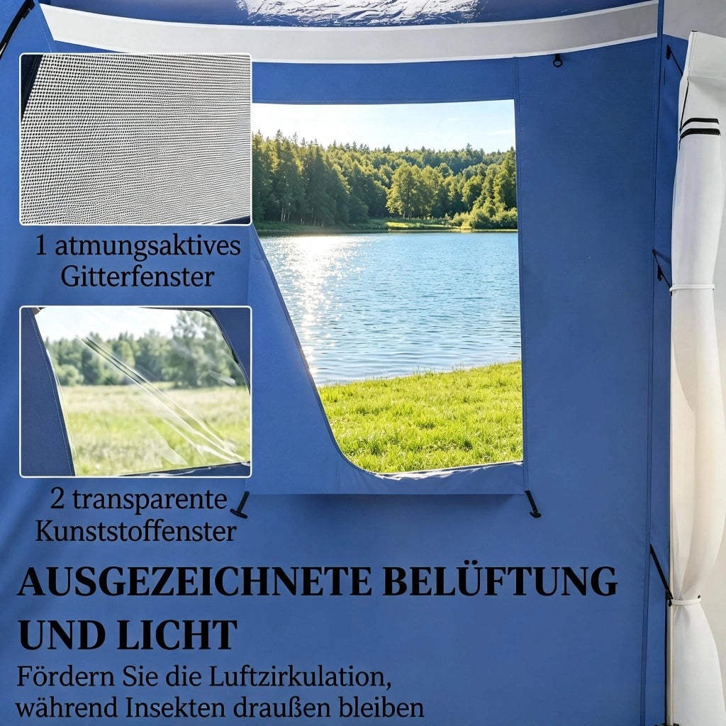 Tenda tunnel impermeabile in poliestere PU 3000 mm per 3-4 persone con doppia parete e telo frontale