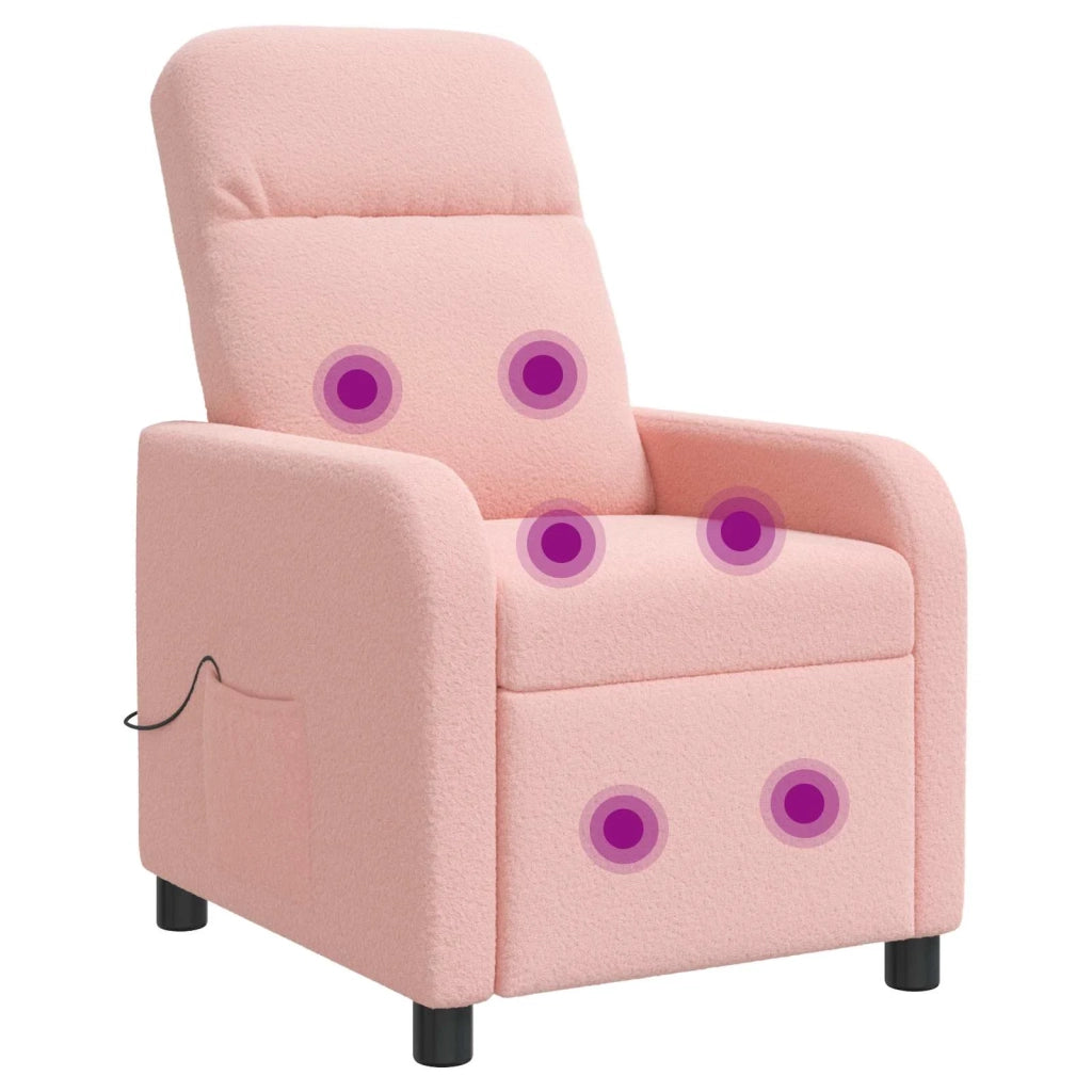 Poltrona Massaggiante Rosa Bouclé 42034953