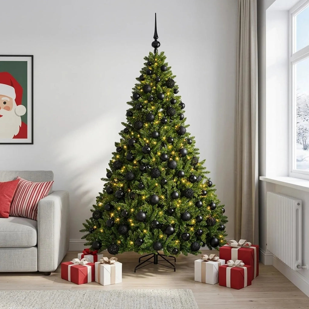 Albero di Natale artificiale verde chiaro con palline 240 cm 3466470