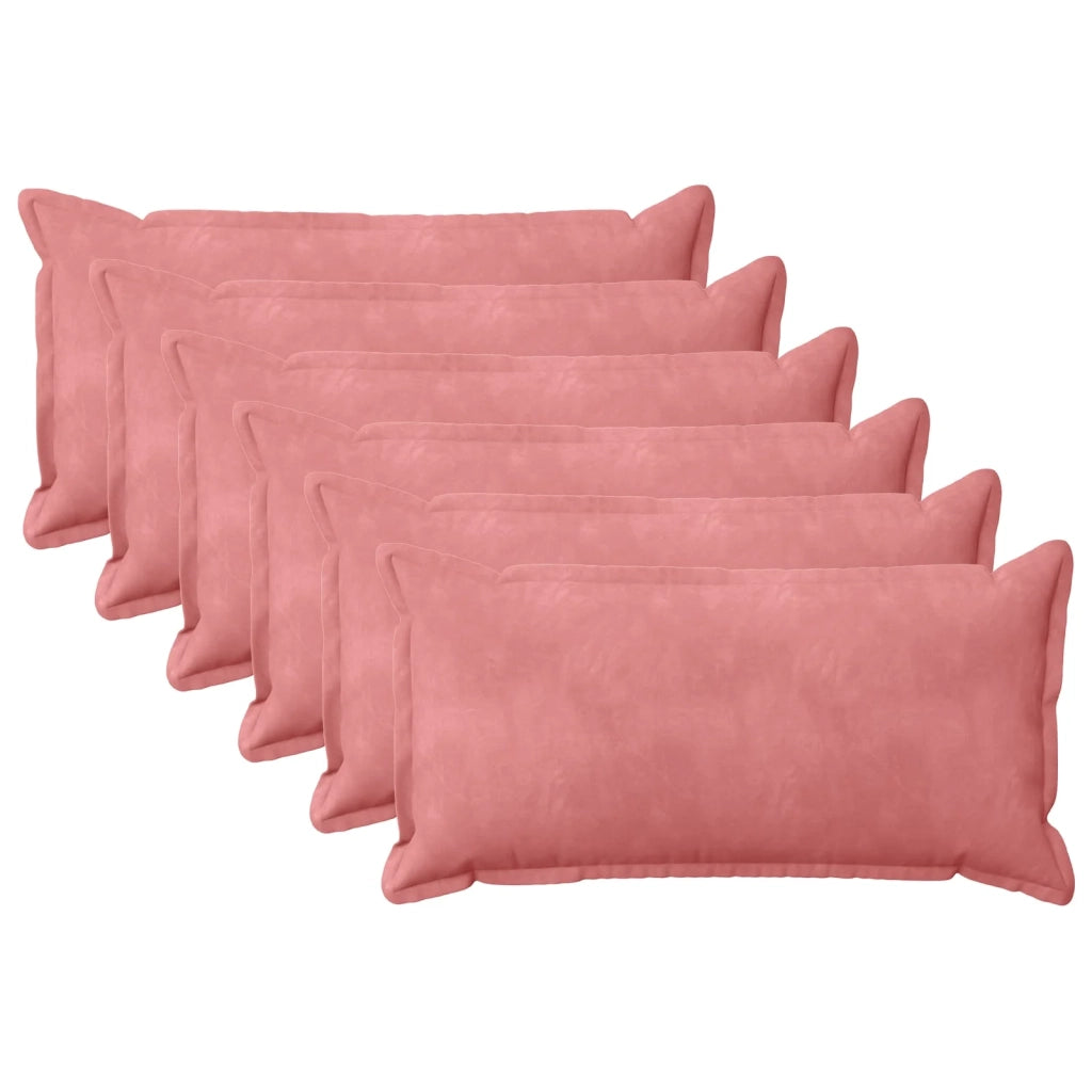 Federa 6 pcs HOUTEN Rosa 40 x 80 cm Velluto 918089