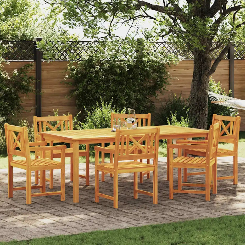Set da Pranzo per Giardino 7 pcs Marrone 3375654