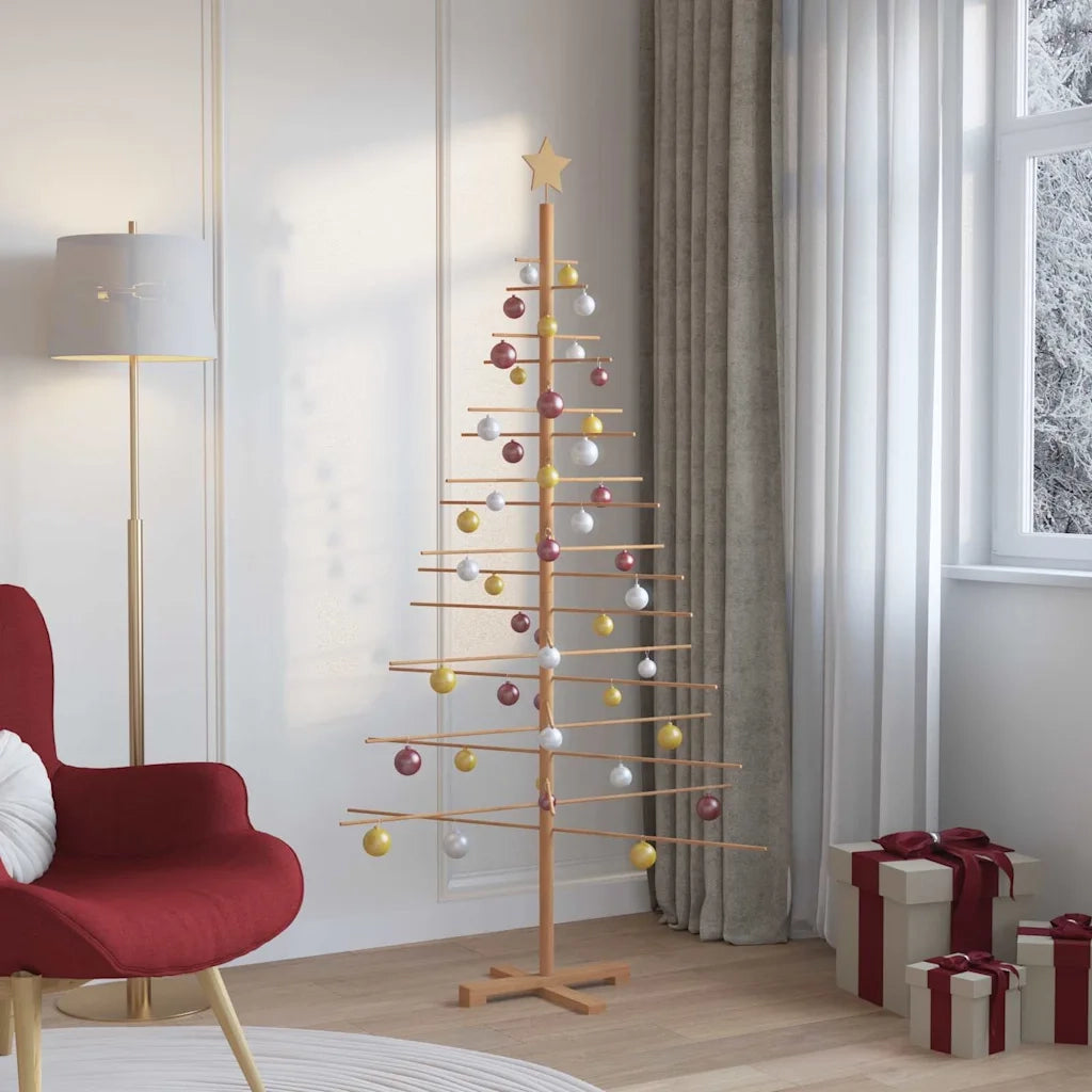 Albero di Natale in legno con supporto Marrone 180 cm Bambù 42018052