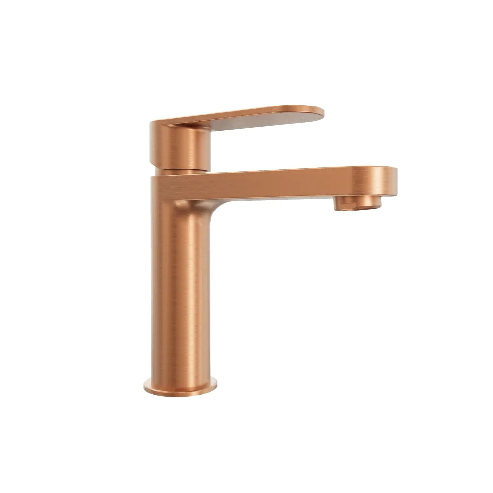Coppia miscelatori lavabo 16cm e bidet rame spazzolato senza scarico | Margot