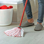 VILEDA RICAMBIO MOP IN MICROFIBRA CON STRINGHE ROSSE E BIANCHE